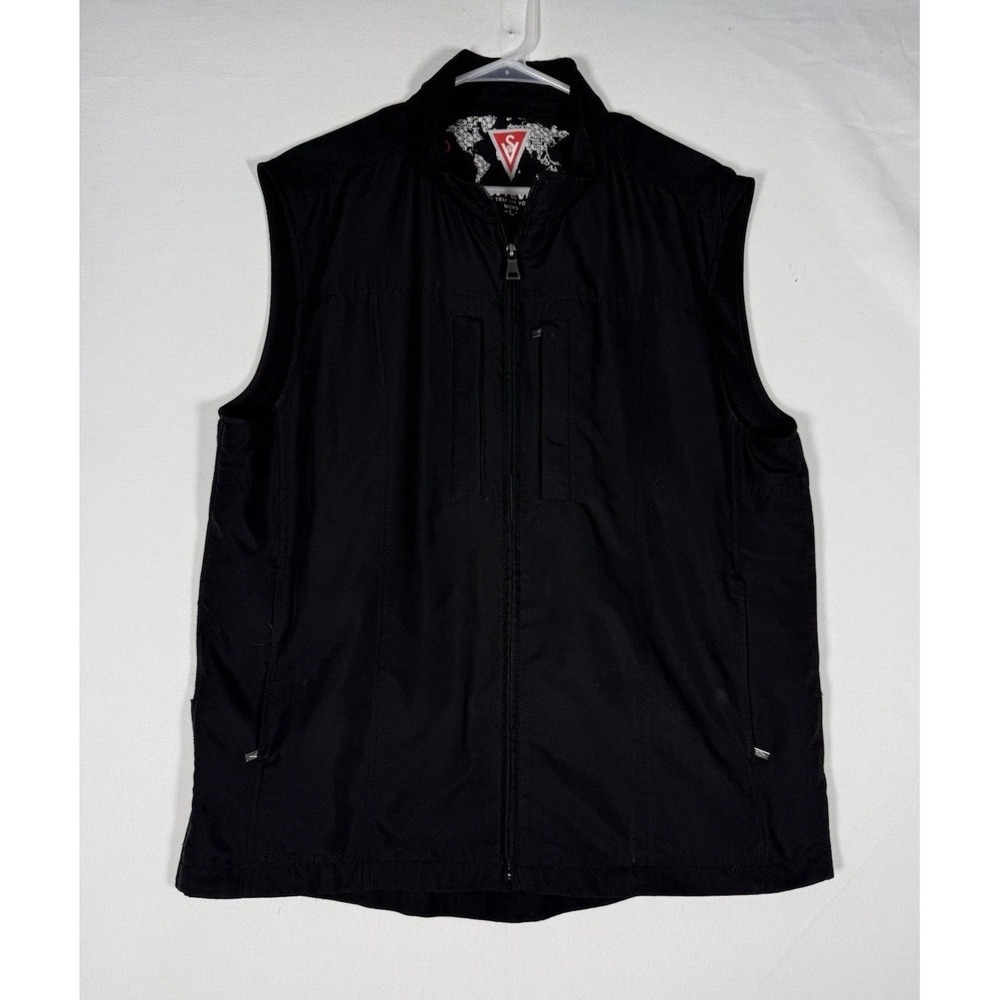 ScottEvest Vest Mens Large Black Travel RFID Pockets Security Quest Tec Full Zip